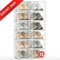 RELAXTY Pack Organizador de Calzado – Cajas DE Zapatos Transparentes Apilables con Apertura Frontal, Sistema Antivuelco y Ventilación