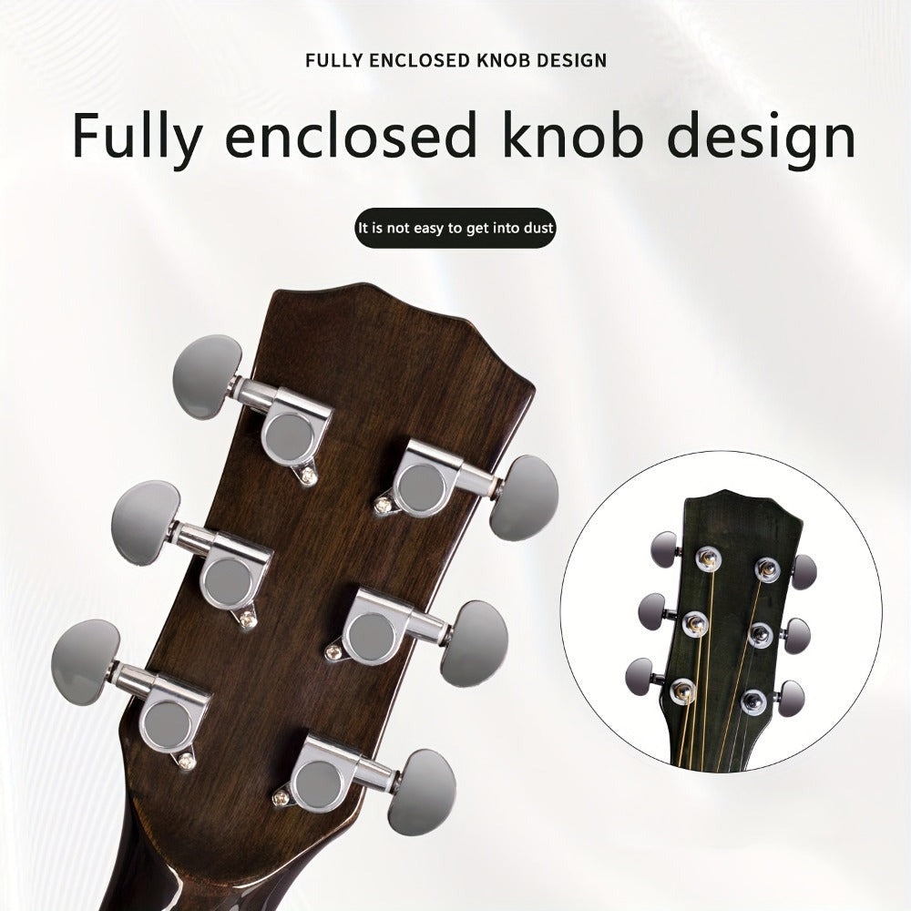 Guitarra Folk Brillante de 40 Pulgadas, Ideal para Novatos, Adultos Principiantes, una Herramienta de Práctica y una Guitarra Acústica Fácil de Usar para Estudiantes