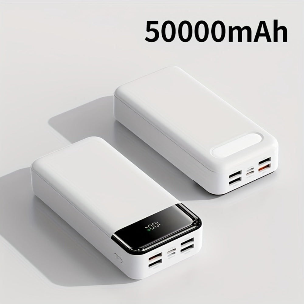 Power Bank de Gran Capacidad de 50000mAh con Pantalla LED de Energía y Carga Rápida de 22.5W - Luz para Camping al Aire Libre, Adecuado para iPhone, Android y Dispositivos Digitales, Regalo de Vacaciones