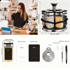 Organizador de Especias Giratorio de Dos Niveles con 6 o 12 Frascos de Especias de 120 ml Cada Uno, Diseñado para una Fácil Selección con Rotación de 360° y Orificios de Tamiz, Hecho de Acero Inoxidable para una Organización Práctica de Especias