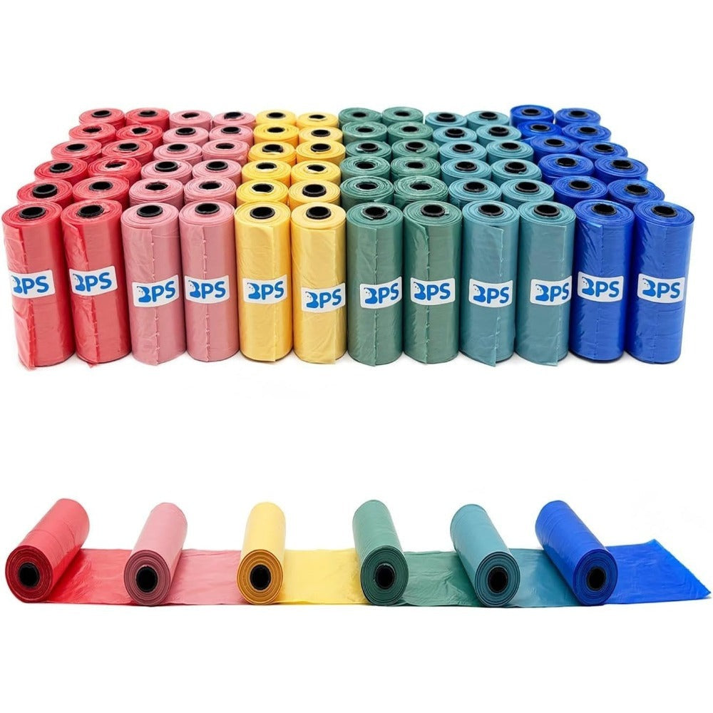 540/1080 Bolsas de Caca Perro Bolsas para Excrementos de Perros para Mascotas Animales Domésticos Pack de 36/72 Rollos Multicolor 32*22cm BPS-5395