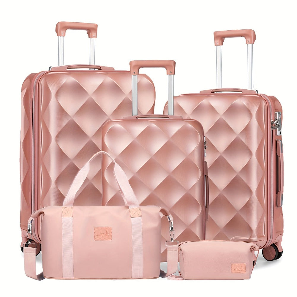 Sea Choice Juego de Equipaje 5 piezas Maletas de Viaje con Bolso de Cabina Ryanair 40X20X25 Juegos de Maletas Rígidas con Cerradura TSA 8 Ruedas Giratorias