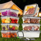 26 Piezas de Recipientes para Almacenar Alimentos, Caja de Salsas Apilable, Juego de Tazones de Cocina (13 Cajas + 13 Tapas) - Contenedores de Plástico Herméticos con Tapas - Aptos para Microondas y Congelador, Cajas para Almuerzo