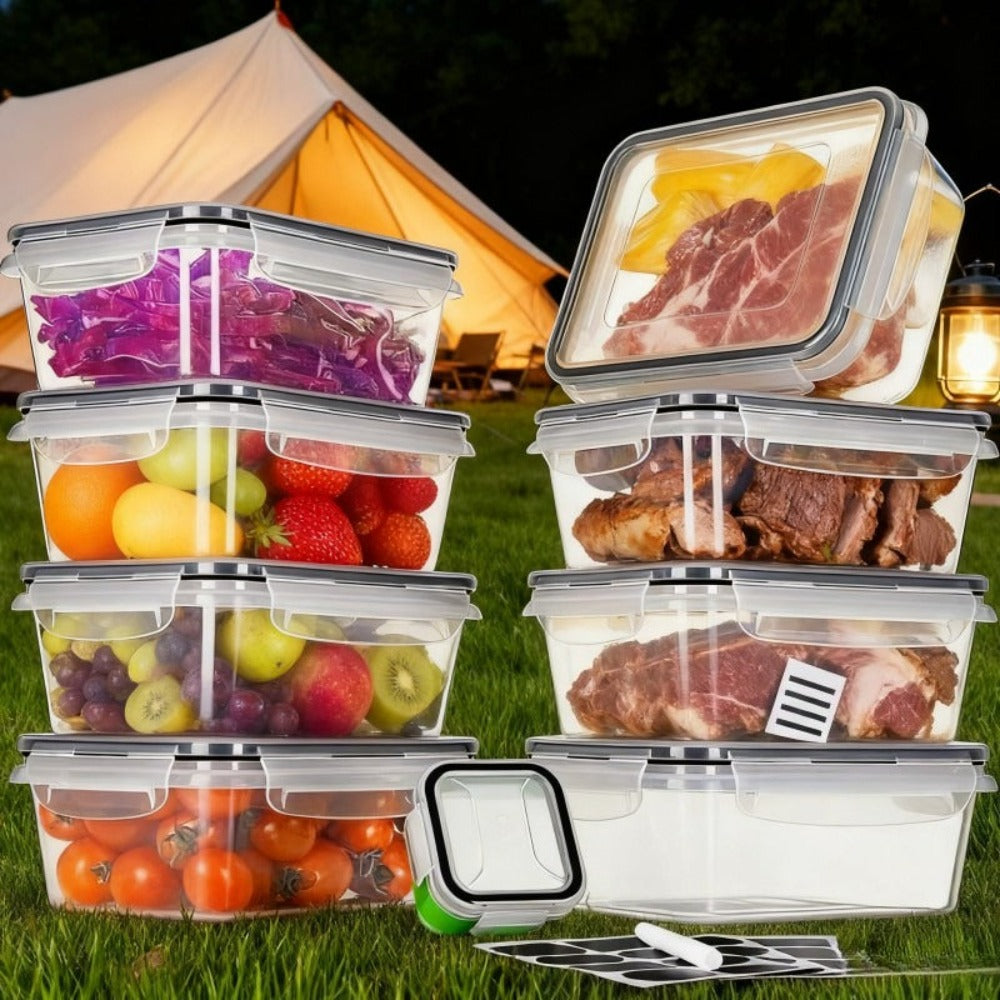 26 Piezas de Recipientes para Almacenar Alimentos, Caja de Salsas Apilable, Juego de Tazones de Cocina (13 Cajas + 13 Tapas) - Contenedores de Plástico Herméticos con Tapas - Aptos para Microondas y Congelador, Cajas para Almuerzo
