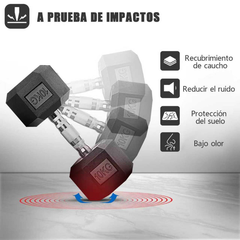 Mancuernas de hierro macizo, juego de mancuernas hexagonales de hierro fundido, con pesos de 2,5 kg, 5 kg, 7,5 kg, 10 kg, 12,5 kg, 15 kg, 20 kg y 25 kg, adecuados para entrenamientos en casa y en el gimnasio, ideales para el entrenamiento de brazos, yoga