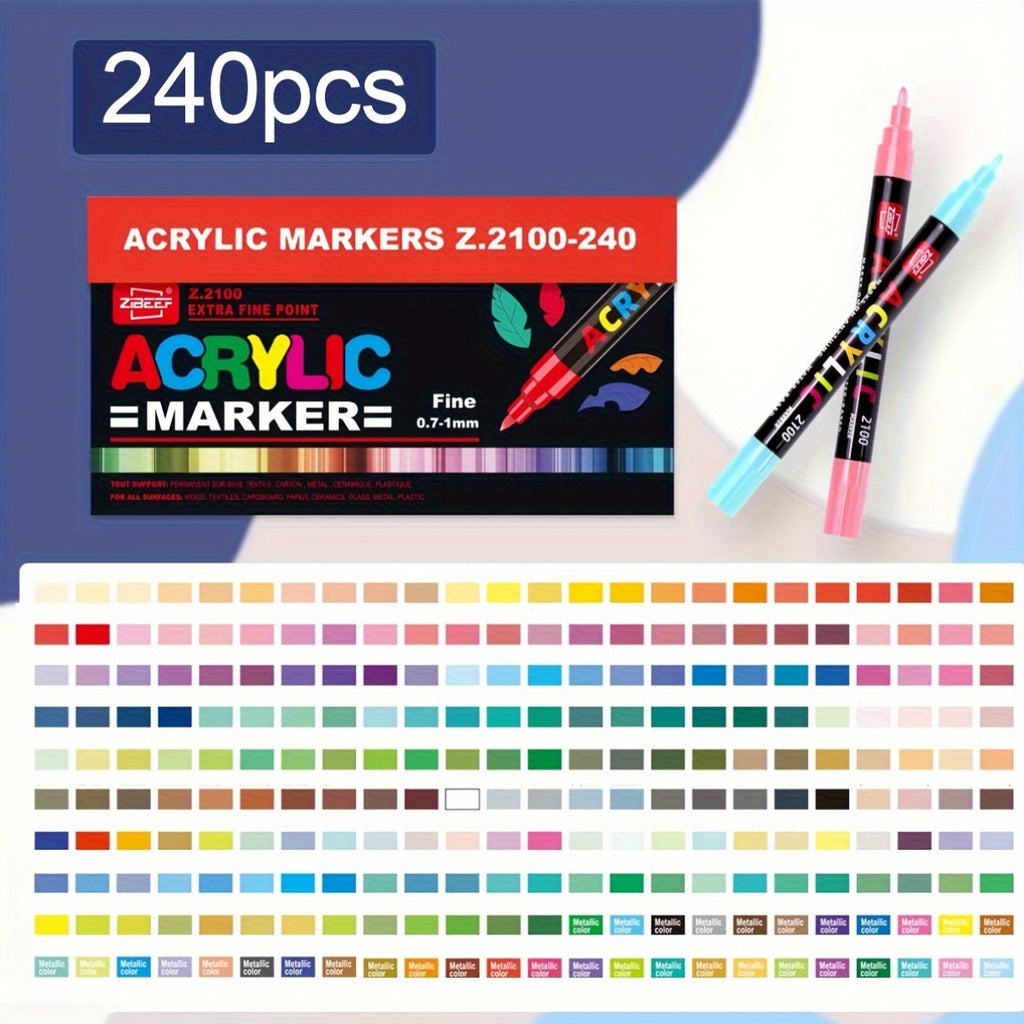 Rotulador de marcado lavable 240 - Tinta impermeable y no tóxica para grafiti y manualidades DIY, apta para pintar grafiti en diversas superficies, regalos de Navidad, útiles de regreso a clases
