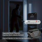 Cámara de seguridad inalámbrica despertador 4K con detección de movimiento, compatible con visualización remota en tiempo real por WIFI, notificaciones de alarma por aplicación y correo electrónico, compatible con Android e IOS, carga USB, incluye tarjeta