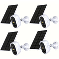 4pcs Cámara de Seguridad Solar LaxiHub, Cámara Inteligente Inalámbrica para Exteriores con Energía Solar, WiFi para Hogar, IP65, Visión Nocturna en Color, Audio Bidireccional, Seguimiento de Movimiento con IA, Control por APP