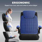 Silla de oficina ejecutiva, silla de oficina en casa grande y alta de alta resistencia para 226.8 kg, soporte ergonómico para cuello, espalda y cintura, rueda silenciosa de cinco patas, adecuada para escritorio de computadora en casa, escritorio