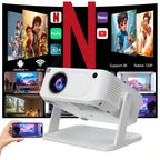 Proyector Portátil Inteligente con Android 11 Integrado, WiFi y Bluetooth 5.0, Control por Voz, 130 Lúmenes, Soporte 4K y 720P Nativo, Compatible para Cine en Casa, Proyector para Cama, Oficina, Proyector Portátil