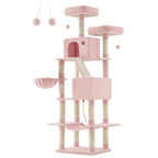 Torre rascadora para gatos 206 cm | Juego descanso y cuidado de las uñas