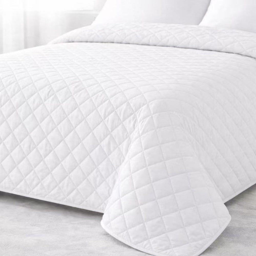 Colcha Bouti Verano Multiuso Reversible con Diseño de Cuadros Acolchados, Cubrecama Ligero de Verano y Entretiempo para Camas de 90 a 150, 100% Poliéster Suave (Solo Colcha, No incluye Fundas de Almohada)
