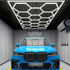 Paquete de 14 luces LED hexagonales con bordes - Luces de garaje, 680W 72420LUMEN luz blanca fría 6500K, iluminación de techo LED hexagonal para garaje, estudio, almacén, taller de detallado de autos