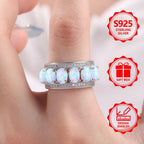 Un anillo de moda femenina impresionante hecho de plata de ley 925, elegante y con estilo, con piedras naturales. Esta hermosa pieza de joyería es perfecta para vacaciones, uso diario y es un regalo conmemorativo ideal para amigos.