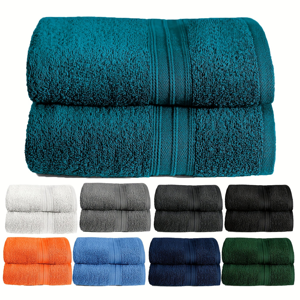 Paquete de 2 Toallas 100% Algodón 550gsm Extra Suaves, Super Absorbentes y Secado Rápido – Paños para Manos, Baño o Invitados 30x50cm, 50x100cm, 70x140cm - 9 Colores Disponibles