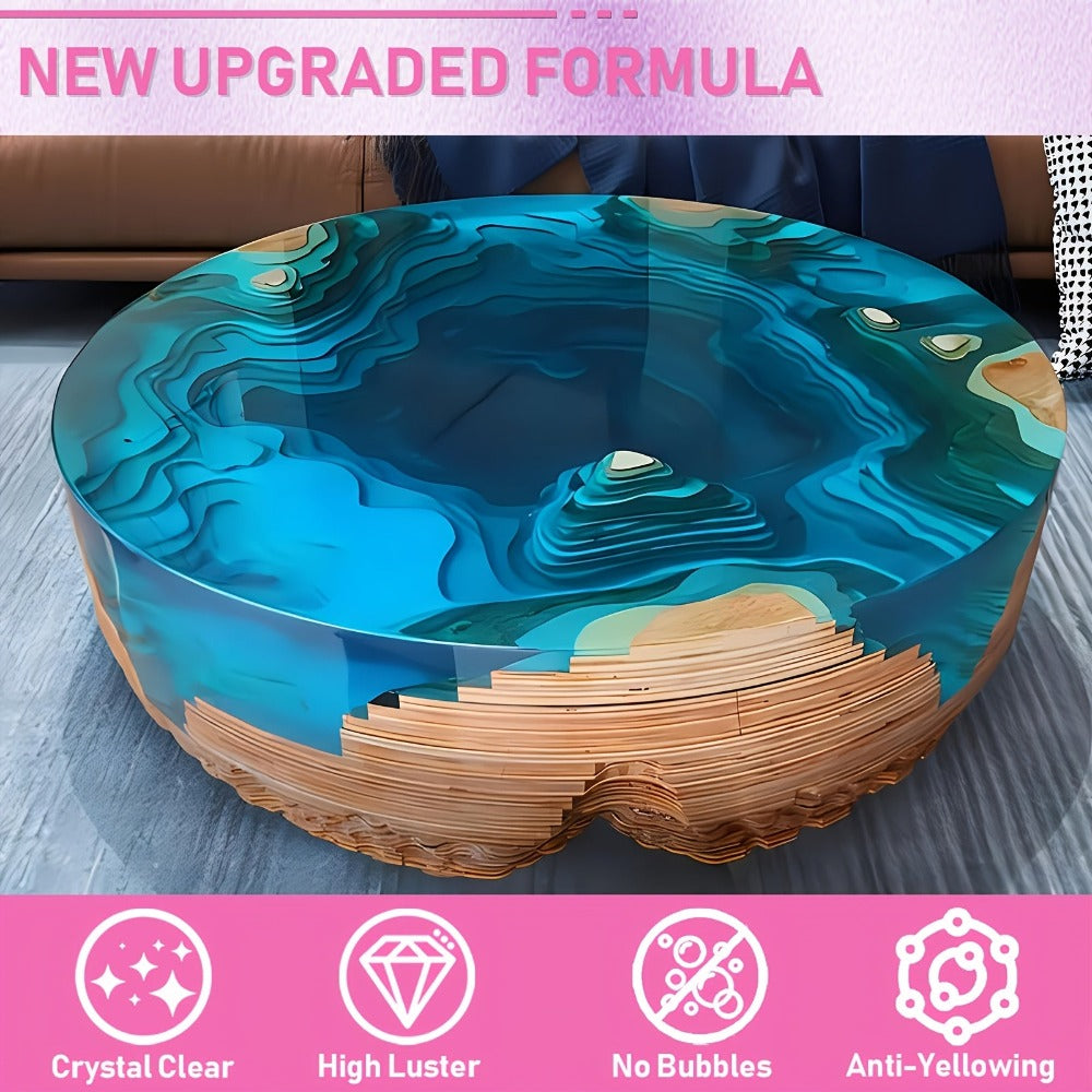 Kit de cola AB de resina epoxi de 80 oz, alta transparencia, autonivelante, antiamarilleo, proporción 1:1, apto para principiantes, adecuado para recubrimiento, fundición, manualidades DIY, decoración de mesa de río, secado rápido, alto brillo, set de reg