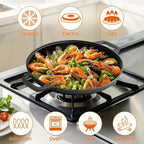 Sartén plancha multifunción de hierro fundido, 1 pieza - Sartén antiadherente para pizza, barbacoa, panqueques - Compatible con todas las estufas, ideal para cocina doméstica y cocina al aire libre