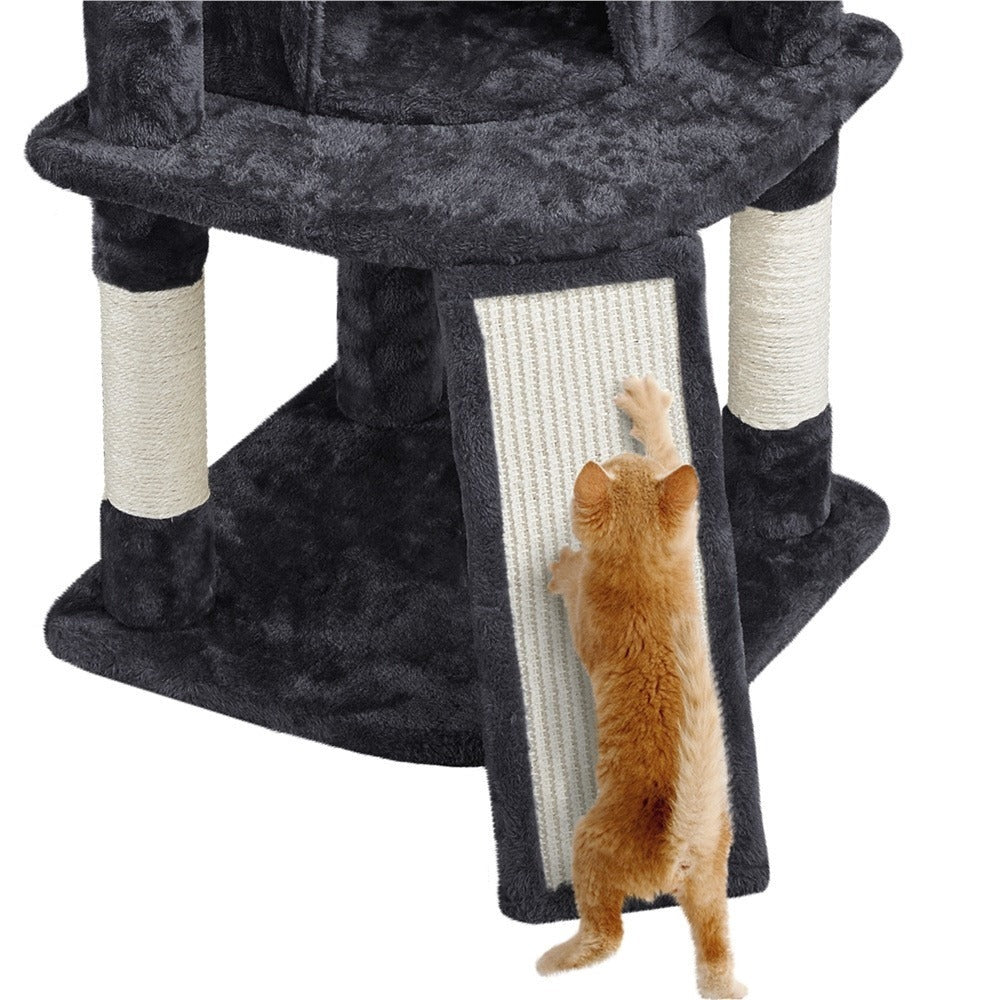 Costoffs Árbol para gatos de 107 cm con plataforma de observación, cueva para gatos, 5 postes de sisal, cueva de descanso, rascador y bola de felpa colgante, mueble para gatos