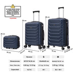 Juego de 3 Maletas 55x40x20cm ABS+Policarbonato | Maleta Mediana Expandible 66x45x27.50 - 30cm Extendido - 23kg | Neceser 29cm | Semirrígida trolley 4 ruedas giratorios a 360º cierre numérico - Negro/AzulMarino/RosaDorado/Turquesa/Menta/Verde/Amarillo/Ros