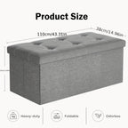 Taburete de almacenamiento plegable de tela, el material de tela es fácil de guardar y fácil de cuidar, 2 tamaños disponibles, fuerte capacidad de carga adecuada para sentarse, taburete para cambiar zapatos en el sofá, banco de almacenamiento, banco largo