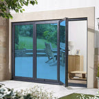 Película de aislamiento térmico y protector solar para ventanas con kit de instalación, 300 x 75 cm, efecto espejo veneciano, color plateado, reducción de deslumbramiento, bloqueo de rayos UV, revestimiento antiarañazos, resistente a la intemperie, autoad