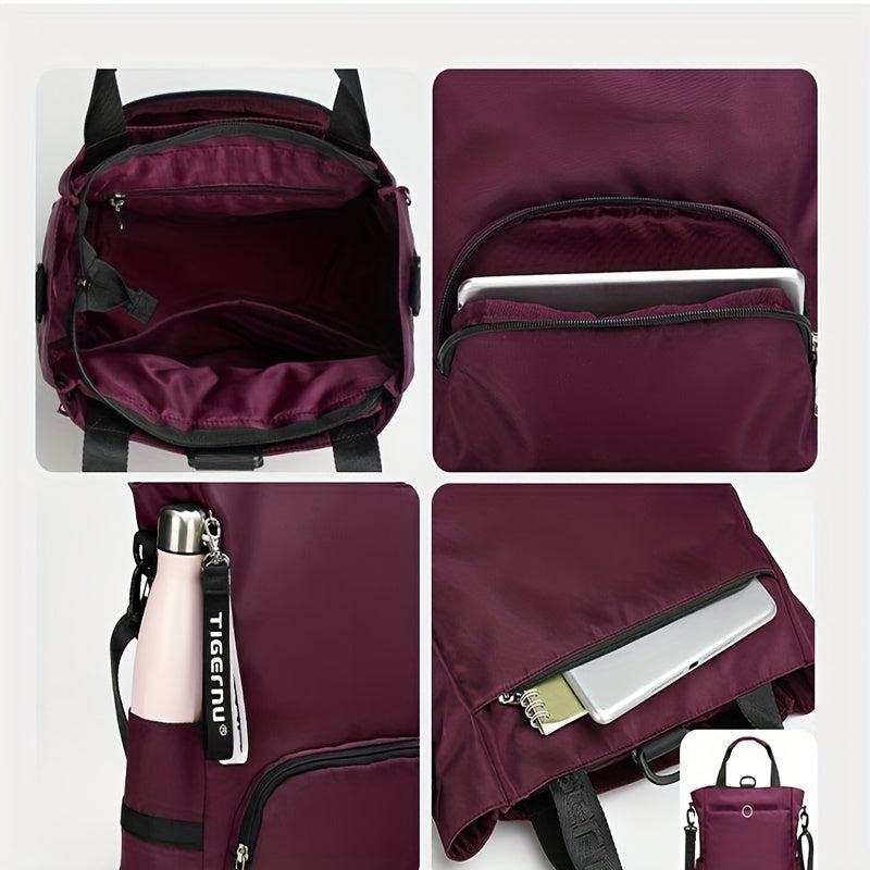Mochila espaciosa para mujer, diseño casual ligero, versátil para viajes de negocios cortos, apta tanto para hombres como para mujeres, y se puede usar como una bandolera de un solo hombro
