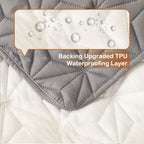1 Protector de colchón acolchado impermeable, funda de colchón transpirable con correas elásticas para cubre cama (sin funda de almohada), topper de colchón antideslizante para todas las estaciones