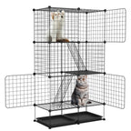 Recinto para mascotas | Corral para Gatos al Aire Libre de Bricolaje con Escalera de Alambre Metálico Denso para 1-2 Animales Pequeños