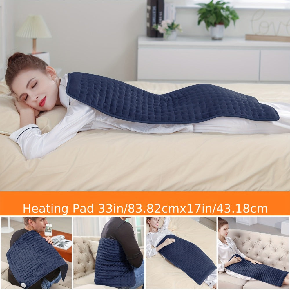 Almohadilla Calentadora XL - 6 Niveles de Calor, Hasta 140 °F, Apagado Automático de 2 Horas, 84Cm X 43Cm 60Cm X 30Cm, Franela Suave, Lavable a Máquina, Almohadilla Calentadora para Cuello, Hombro, Rodilla, Pierna, Regalo para Hombre, Mamá y Papá, Regalo
