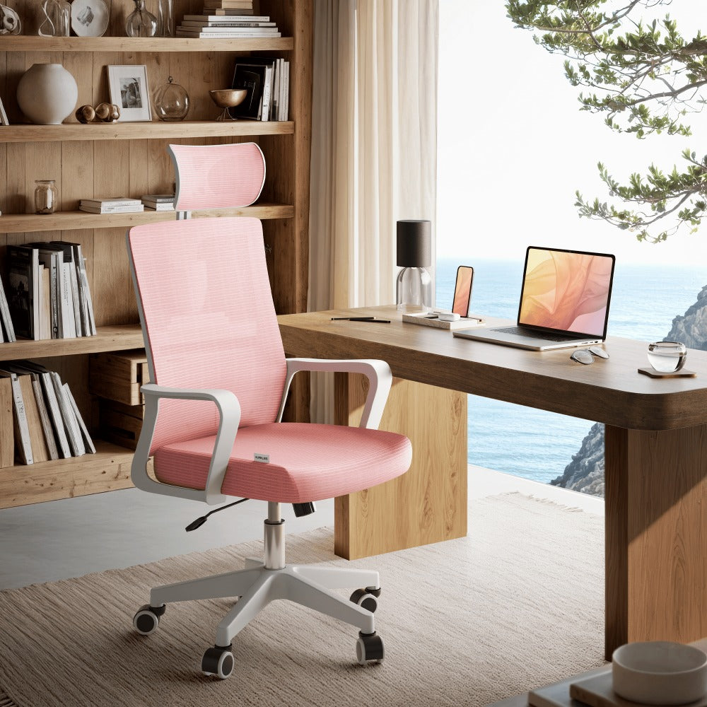RELAXTY Silla de Oficina Ergonómica – Ajustable y Reclinable con Reposacabezas, Soporte Lumbar, Malla Transpirable y Ruedas 360° | Soporta Hasta 100 kg