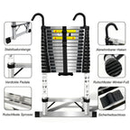 Escalera plegable | Escalera telescópica de 6.3m, escalera de acero inoxidable, escalera plegable, escalera telescópica, escalera de peldaños