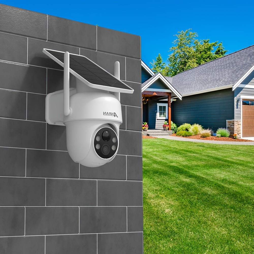 ANRAN Cámaras de Seguridad Solares Inalámbricas para Exteriores, Foco con Alta Luminosidad, Sistema de Energía Solar Integrado, Detección de Movimiento Humano PIR, Funcionalidad Pan-Tilt de 355°, Conectividad de Audio Bidireccional