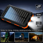 Paquete de 2 cargadores solares de 20000mAh, panel de carga solar portátil con doble salida USB, paquete de batería externa de carga rápida, modelo de emergencia con linterna LED incorporada para senderismo. (Paquete de 2)