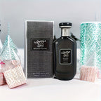 Perfume Árabe Oud de Lujo para Hombre, Fragancia Oriental Premium en Elegante Botella de Vidrio Negro | Aroma Exótico Picante Amaderado | Elegante Set de Regalo para Él con Presentación Sorpresa (Eid/Cumpleaños/Aniversario)
