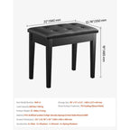 Banca de Piano con Almacenamiento, Asiento Acolchado y Estante de Madera para Libros VEVOR