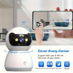 Cámara inteligente PTZ de interior JOOAN, visión nocturna a todo color + seguimiento automático + WiFi de doble banda 5G, alarma de sonido y luz + detección de movimiento + advertencia de voz, almacenamiento en la nube + reproducción de tarjeta, adecuada