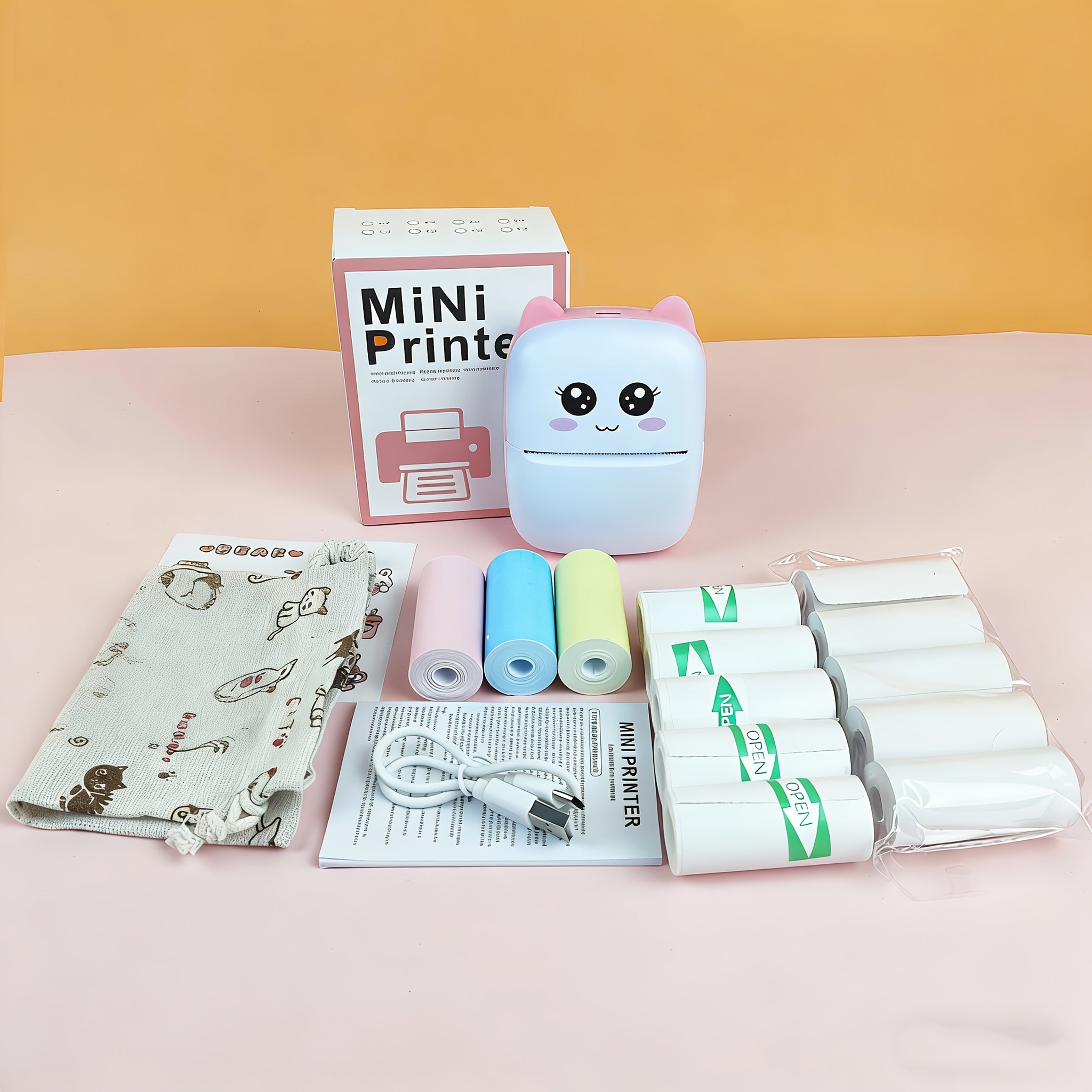 Impresora de etiquetas | Kit de mini impresora de etiquetas adhesivas, impresora térmica portátil de bolsillo sin tinta, impresora estándar o