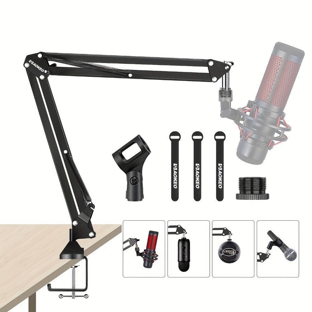 Brazo de Micrófono - Compatible con Brazo de Micrófono QuadCast S Rode AM8 Razer Seiren Mini/V3 Mini Soporte de Brazo Universal Compatible con Soportes de Micrófono de 3/8 y 5/8