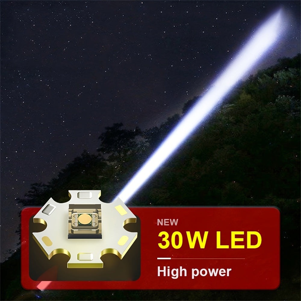 2 linternas tácticas recargables de alta luminosidad, 5 modos de iluminación, linterna con pantalla de energía, linterna LED portátil con zoom para camping, senderismo, emergencias domésticas, iluminación de negocios