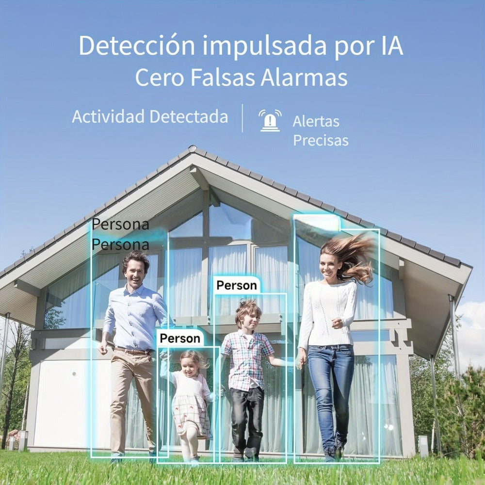 Cámara de seguridad exterior Arenti de 3MP con energía solar, PTZ 360° Pan-Tilt-Zoom, visión nocturna a color, sensor de movimiento PIR, audio bidireccional, foco y alarma de sirena, alta calidad, WiFi inalámbrico, alimentada por batería y USB, grabación