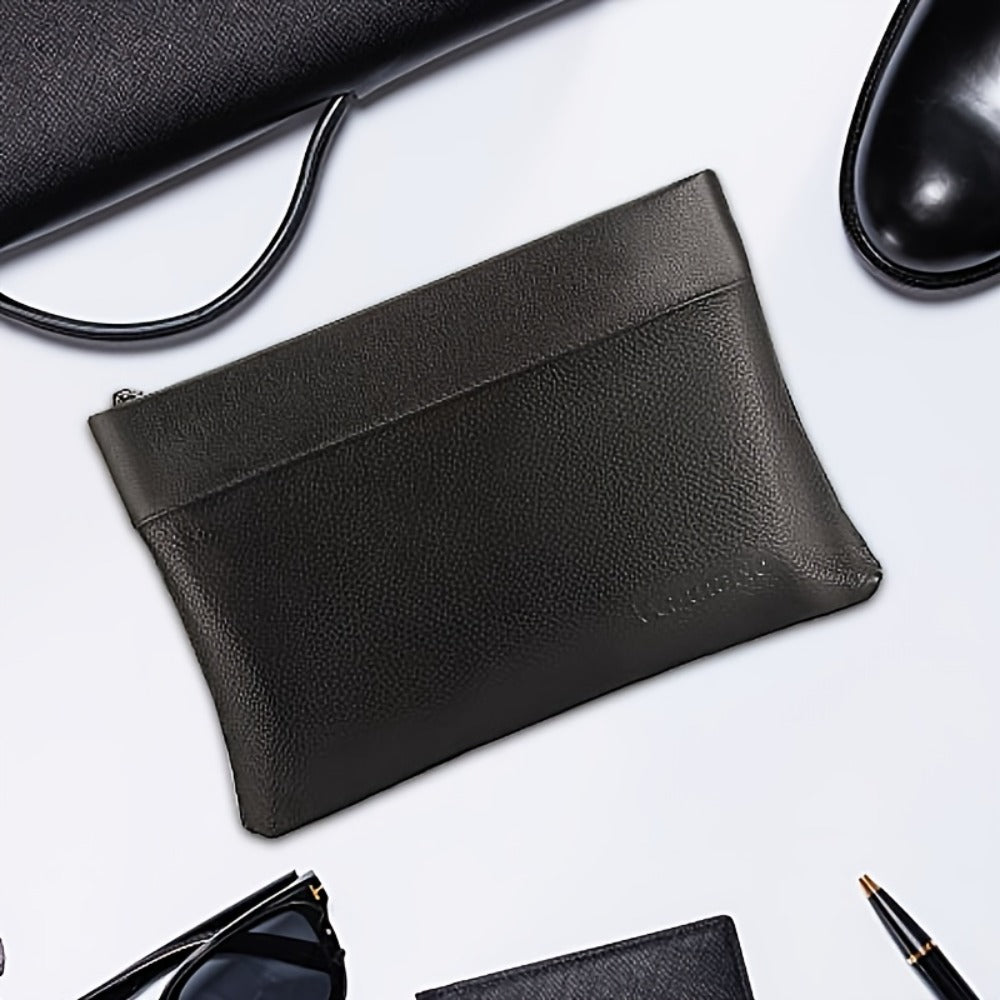 Bolso de mano de cuero para hombre Leathario, bolso tote con ranura, bolso tote pequeño con cremallera, gran capacidad para oficina, conferencias, viajes, almacén local