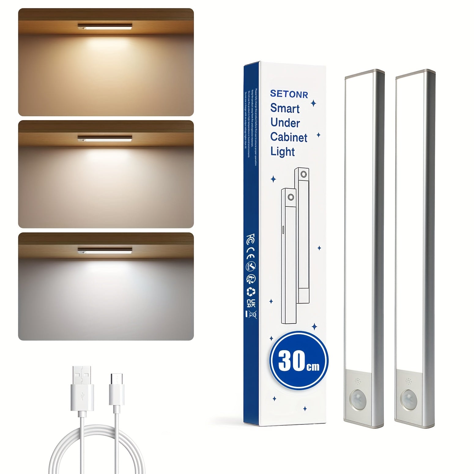 Luz LED recargable con sensor inalámbrico | Armario cocina escalera y dormitorio