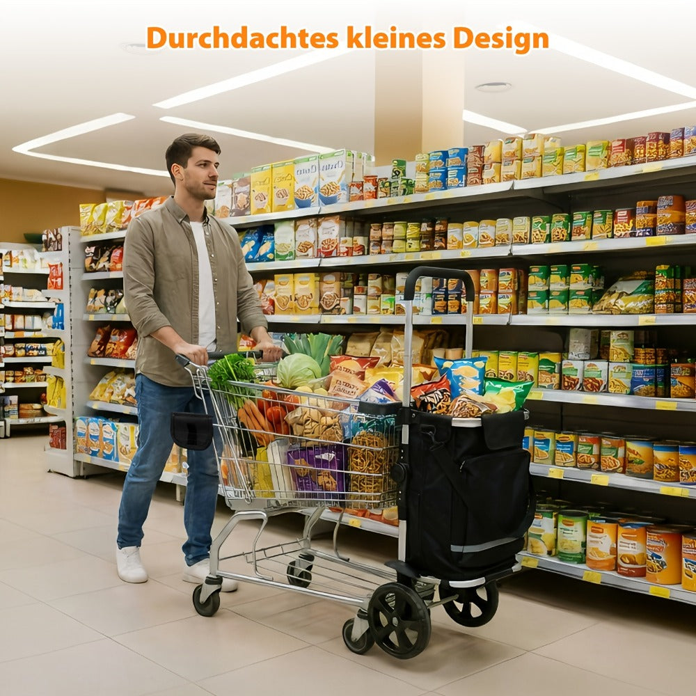 Carrito de compras plegable ajustable plegable | Supermercado camping y transporte diario