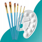 Set de Pintura Artística Grande para Pintar con Caballete de Mesa de Madera de 50 CM y 4 Lienzos de 24X30 y 25X25 CM. El Set También Incluye 12 Colores de Pinturas Acrílicas de 12 ML Cada, 6 Pinceles y una Paleta de Pintura. Este Es un Set Artístico Compl