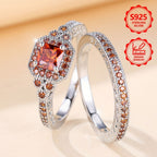 Anillo apilable de moda clásica para mujer PM:A25 de plata de ley 925, elegante y con estilo, con incrustaciones de circonita sintética verde, adecuado para uso diario, un regalo conmemorativo perfecto para las fiestas para familiares y amigos