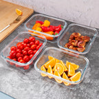 12 Paquete de Contenedores de Vidrio para Alimentos con Tapas Herméticas de Cierre a Presión - Contenedores Rectangulares para Preparación de Comidas, Aptos para Microondas y Lavavajillas, Diseño Apilable y Ahorrador de Espacio para Almacenamiento de Alim