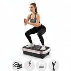 Plataforma de vibración, 5 programas de entrenamiento + 99 niveles de velocidad ajustables, tabla de masaje, cinturón de entrenamiento con diseño antideslizante, tabla de vibración para fitness en casa, entrenamiento de cuerpo completo, capacidad de peso