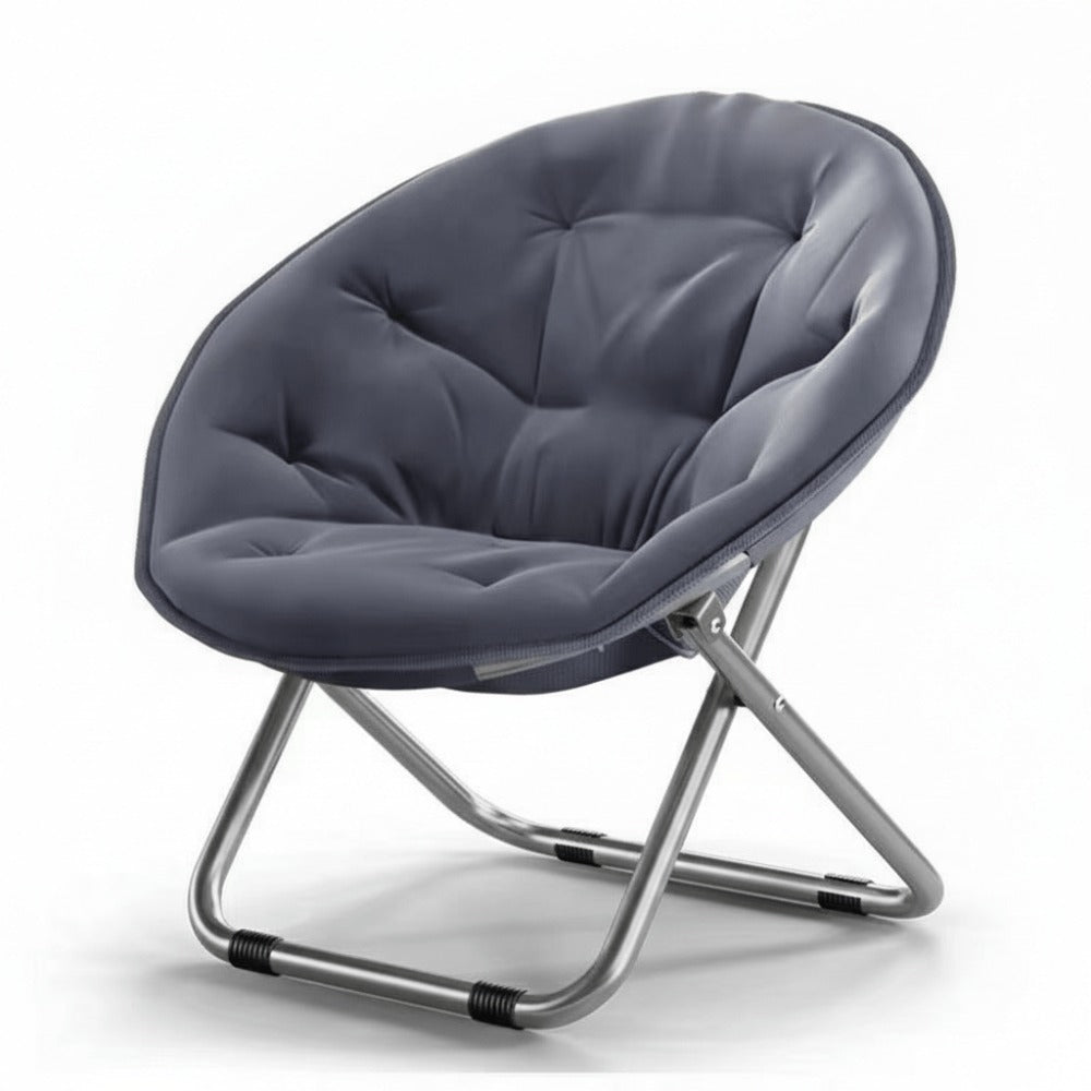 Silla de Luna Plegable y Sobredimensionada con Cojín Acolchado – Cómoda Sillón Redondo para Dormitorio, Residencia Universitaria, Salón o Balcón