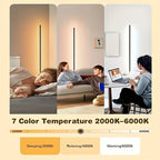 Lámpara de pie de esquina de 1/2 piezas, lámpara de pie LED de cambio de color, ajustable de 56 pulgadas (aprox. 142 cm) con sincronización de música, lámpara de esquina de iluminación ambiental moderna, con control remoto y por APP, modo creativo DIY y t