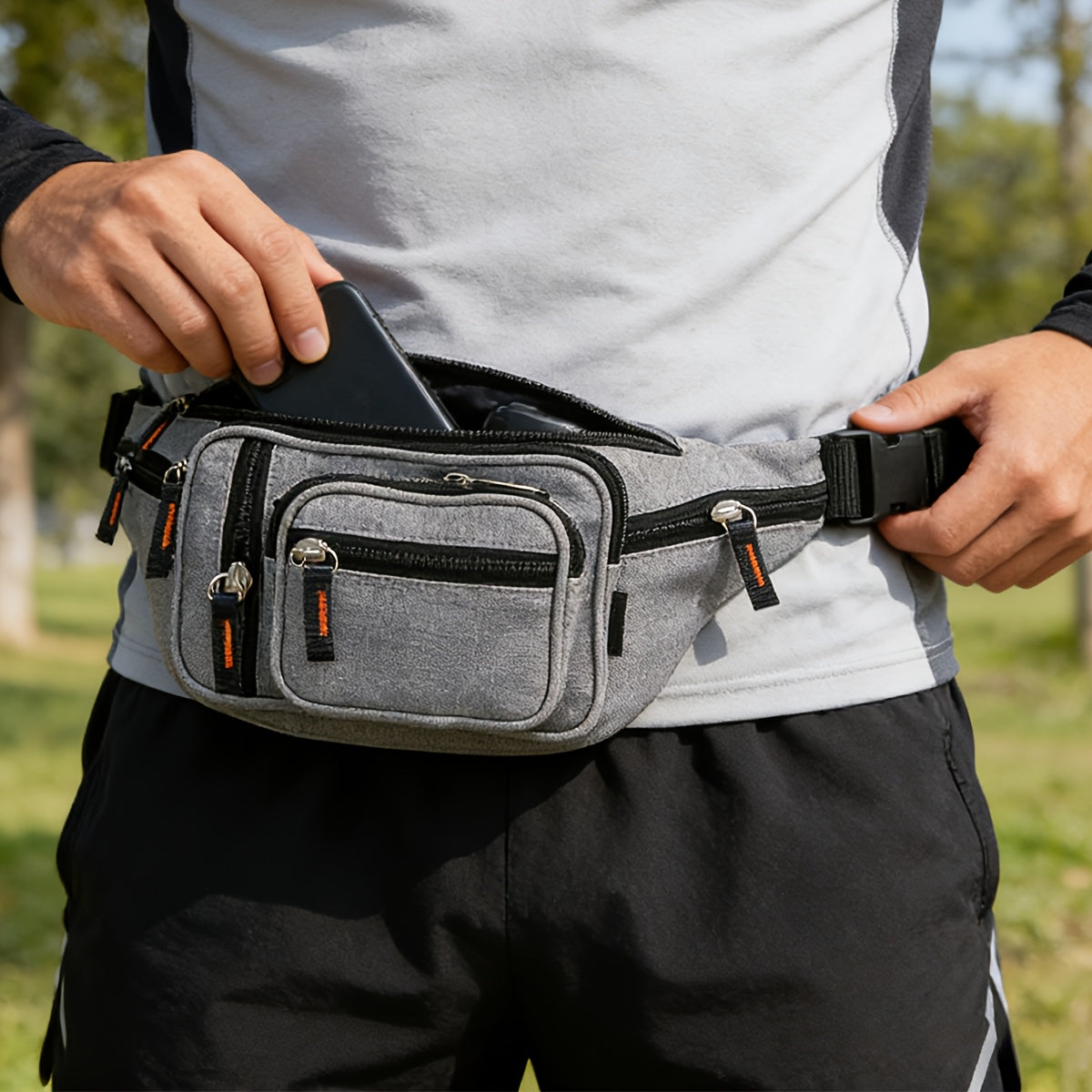 Riñonera multifuncional de nailon de alta calidad, unisex, apta para senderismo, correr, ciclismo al aire libre, bolsa de cinturón cruzada de gran capacidad
